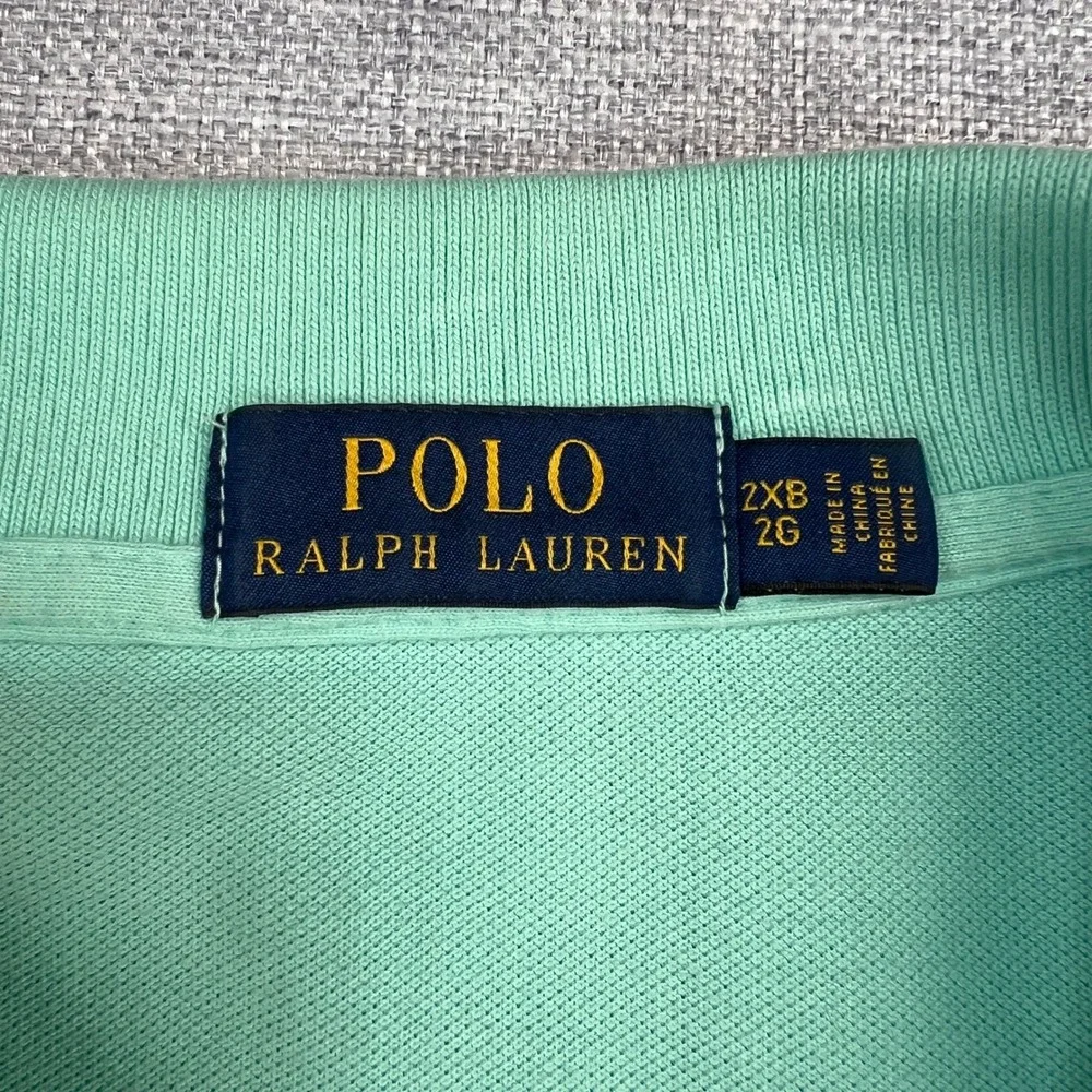Polo Ralph Lauren Polo Shirt Short Sleeve Men 2XB Mint Green Classic Preppy Pony